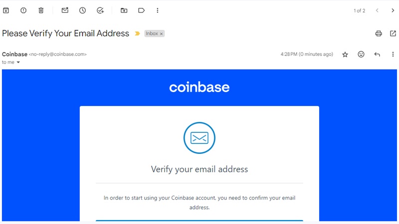 Coinbase verification