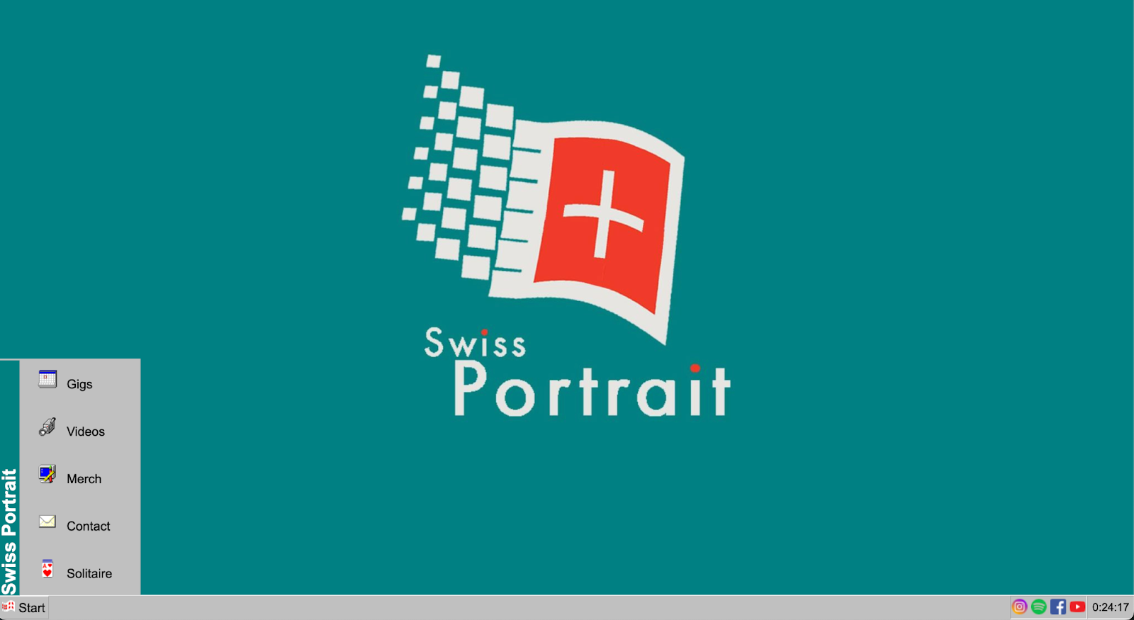 musician website example, swiss portrait