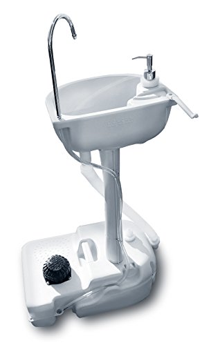 5.อ่างล้างมือแบบพกพา Portable Outdoor White Basin Wash Sink with 19L Water Capacity