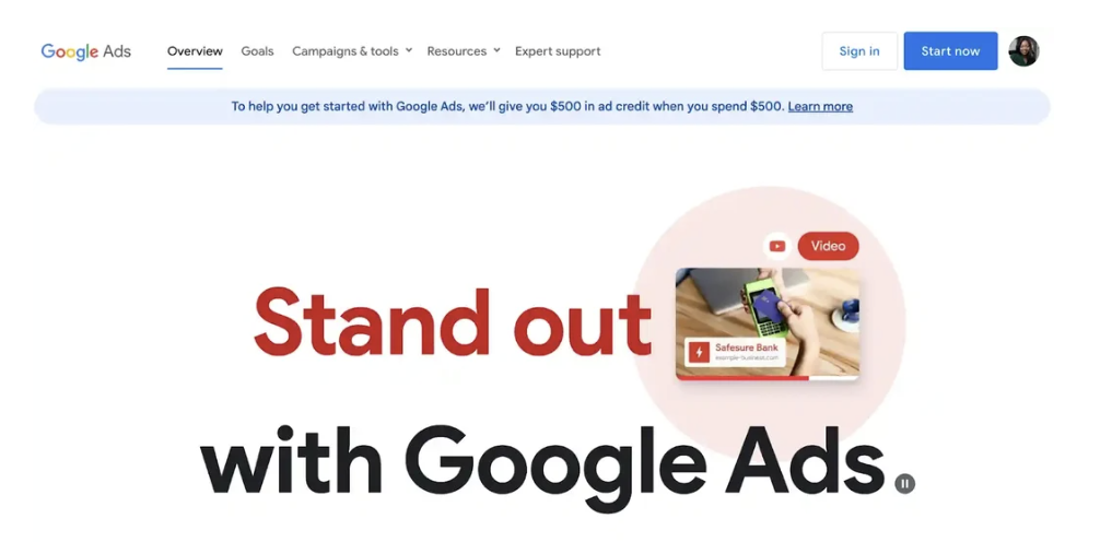 google ad examples, Set up your Google Ads account.
