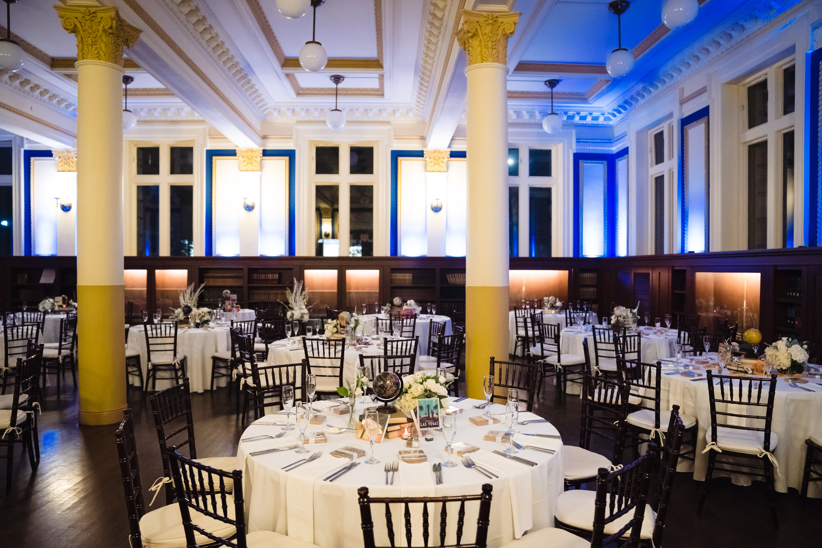 Providence Public Library Wedding Photo of the grand hall by Boston Wedding Photographer Nicole Chan Photography