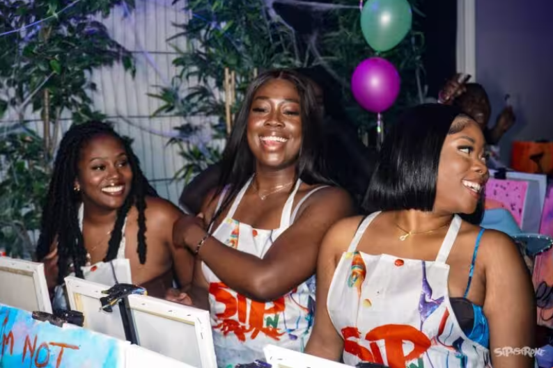 a group of girls at a fun event