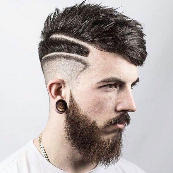 Side Shaved Design with Spiky Hair