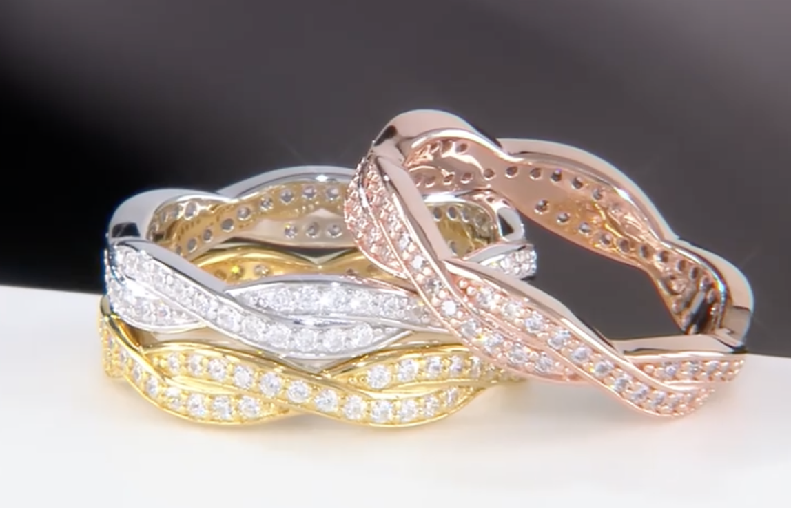 Diamonique Classics Braided Band Ring exclusively available on QVC 