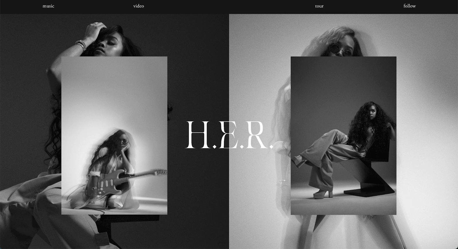 musician website example, H.E.R.