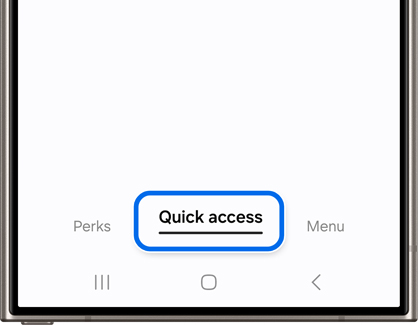 Quick access highlighted on the Samsung Wallet app on a Galaxy phone