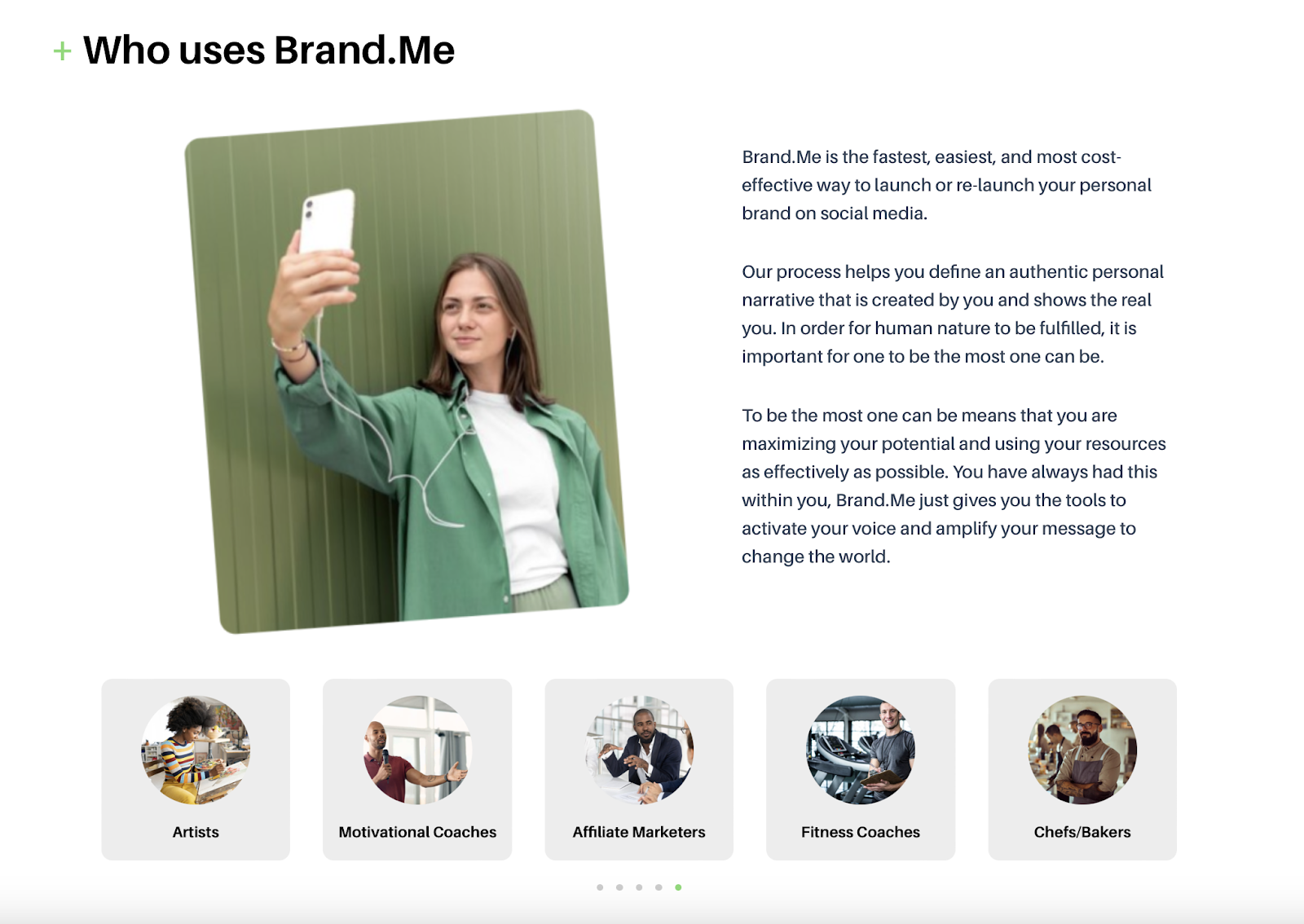 who uses brand.me section