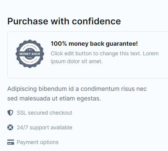Trust signals on WooCommerce checkout page