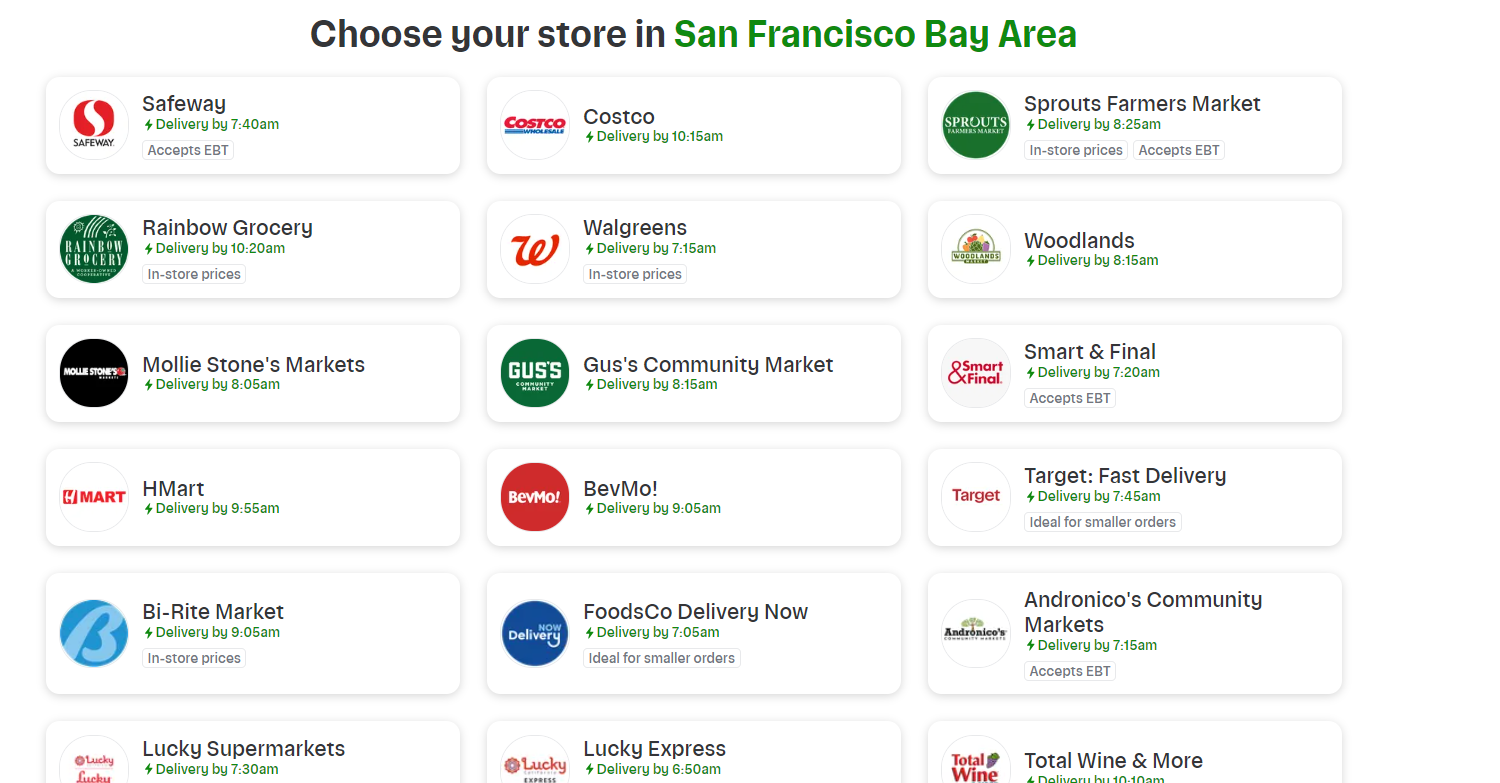 instacart stores