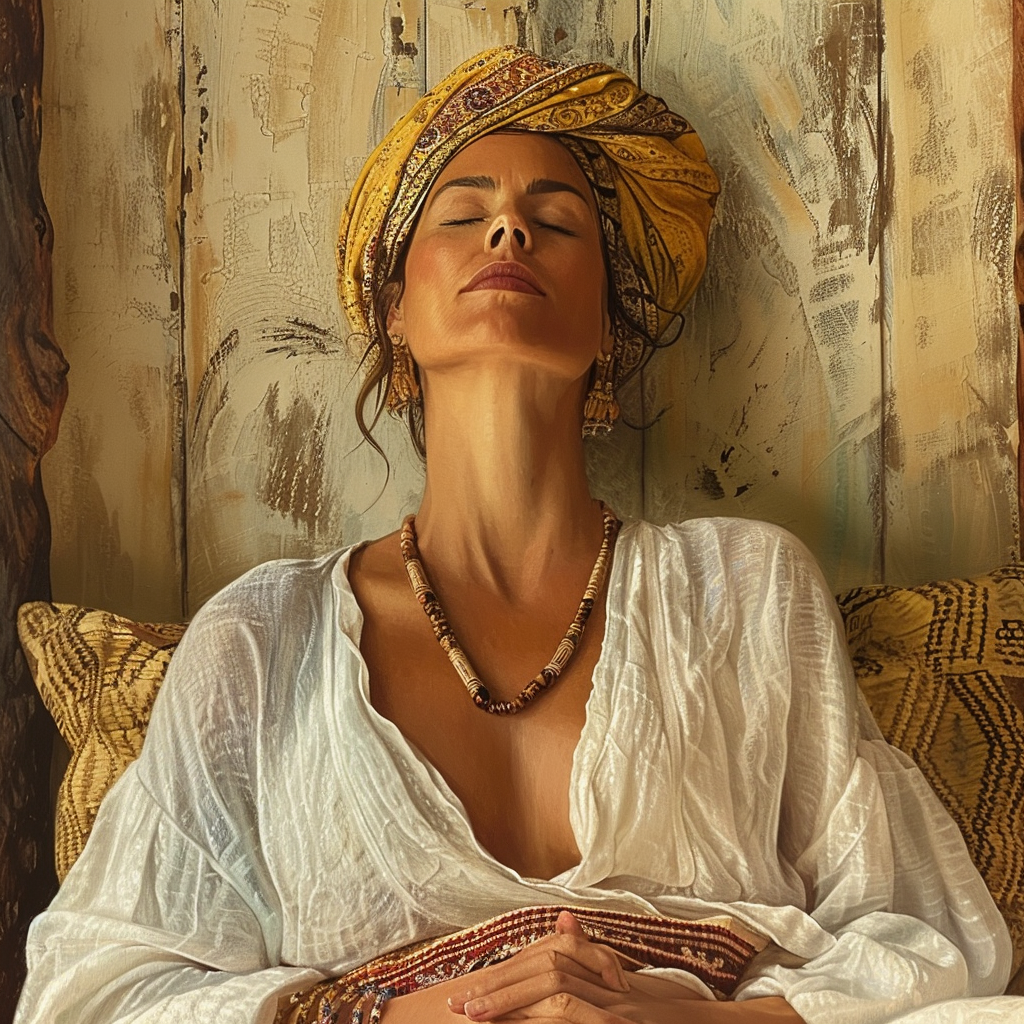 Woman relaxing after applying DIY skincare