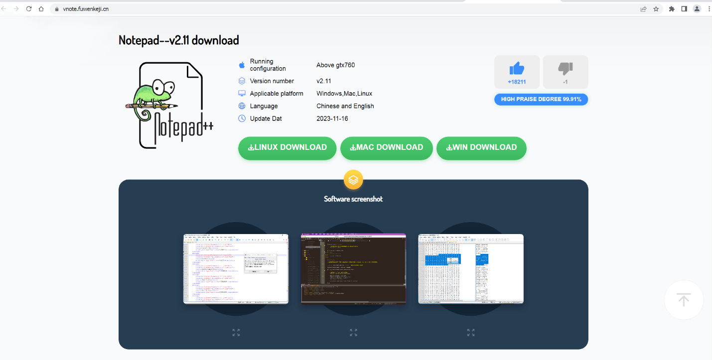 Sahte NotePad++ içeren sayfa (Kaynak - Kaspersky Lab)