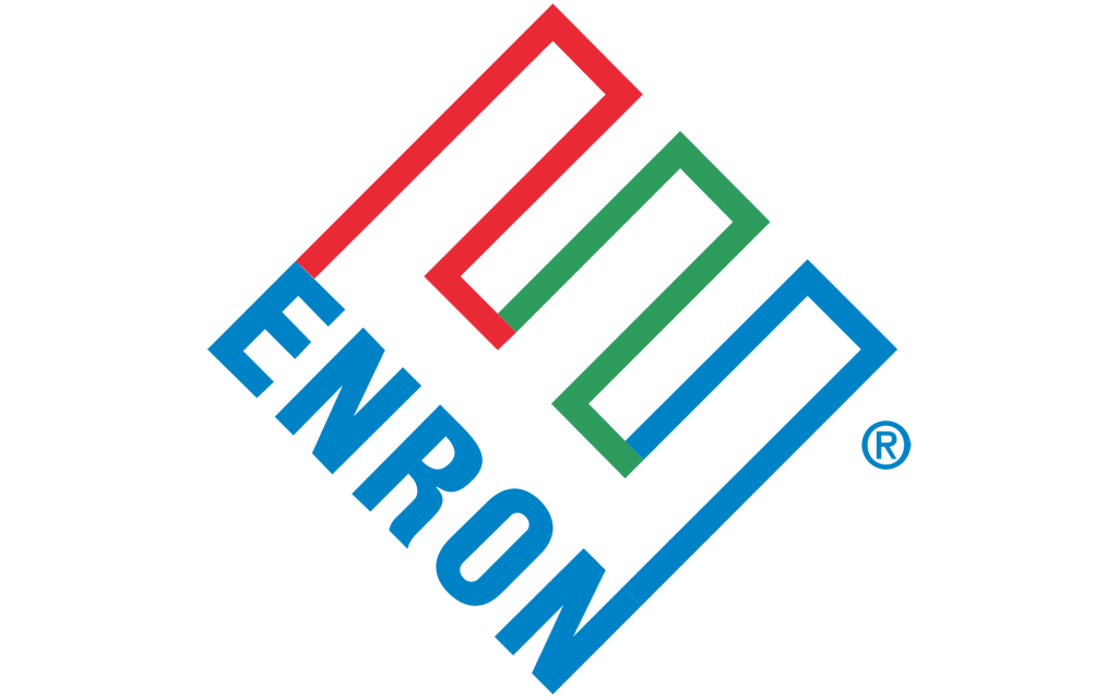 ENRON logo, red, green and blue
