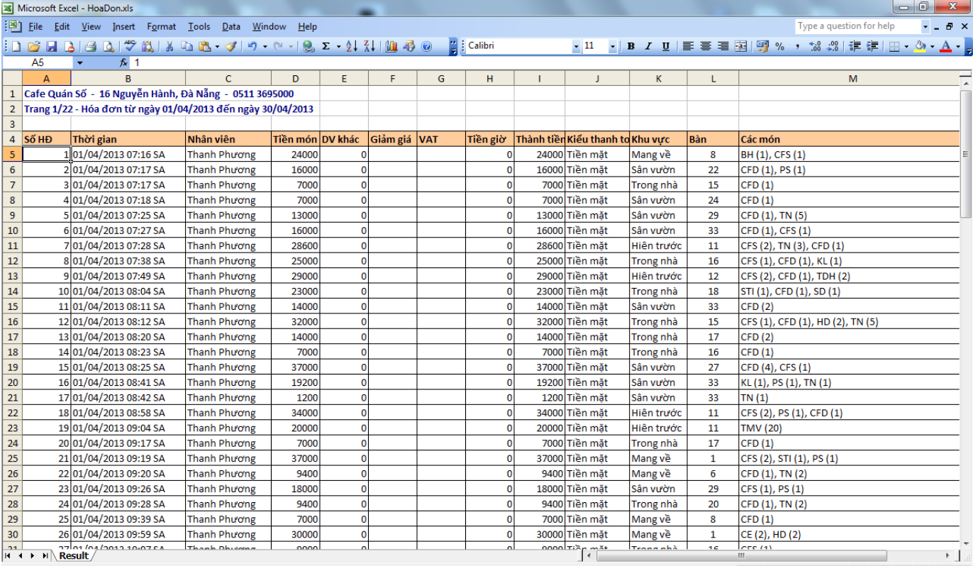 Phần mềm Excel