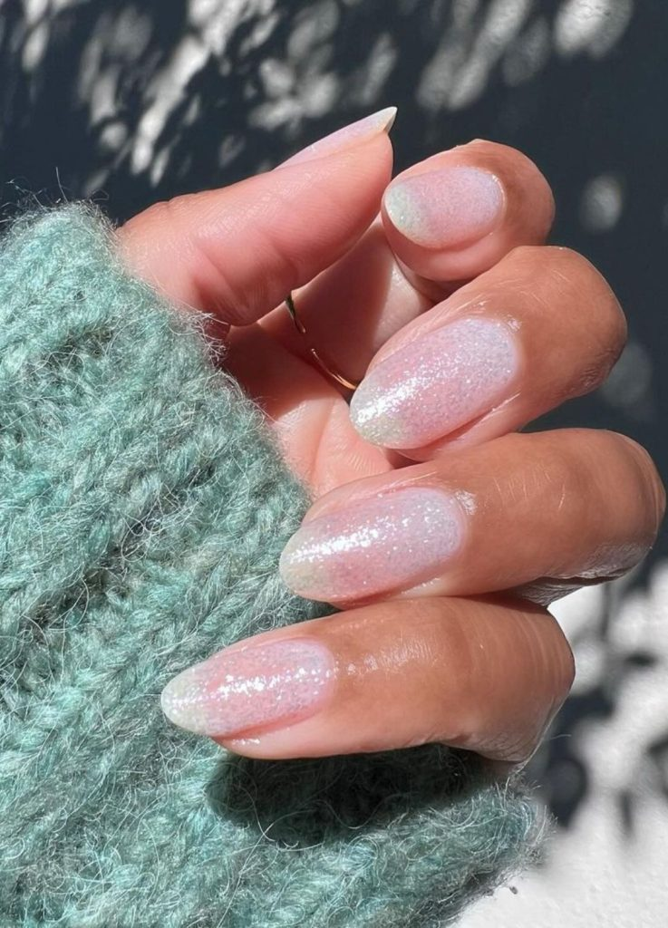 Full view of the frosted nails
