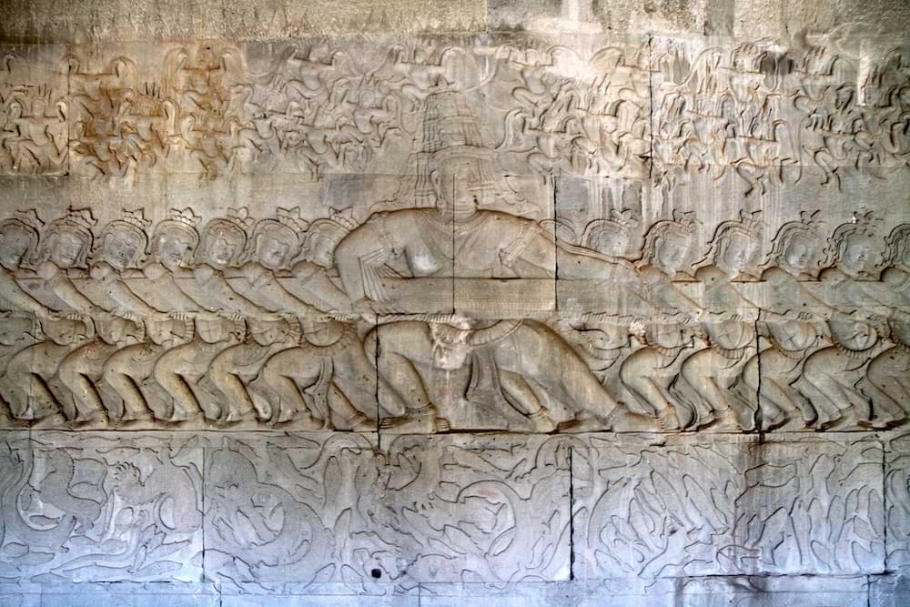 Bas-relief scene at Angkor Wat