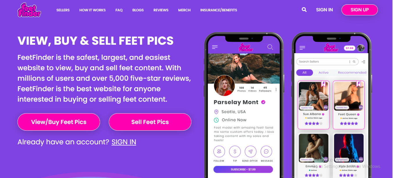 Buy and sell Feet pics on FeetFinder