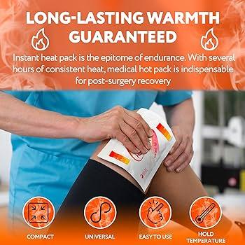 Amazon.com: PUREVACY Disposable Instant Hot Pack for Pain Relief 6 x 8  Inch. 10 Pack Instant Hot Packs for Pain Relief. Compact Instant Heat Packs  for Pain Relief. Lightweight & Durable Heating