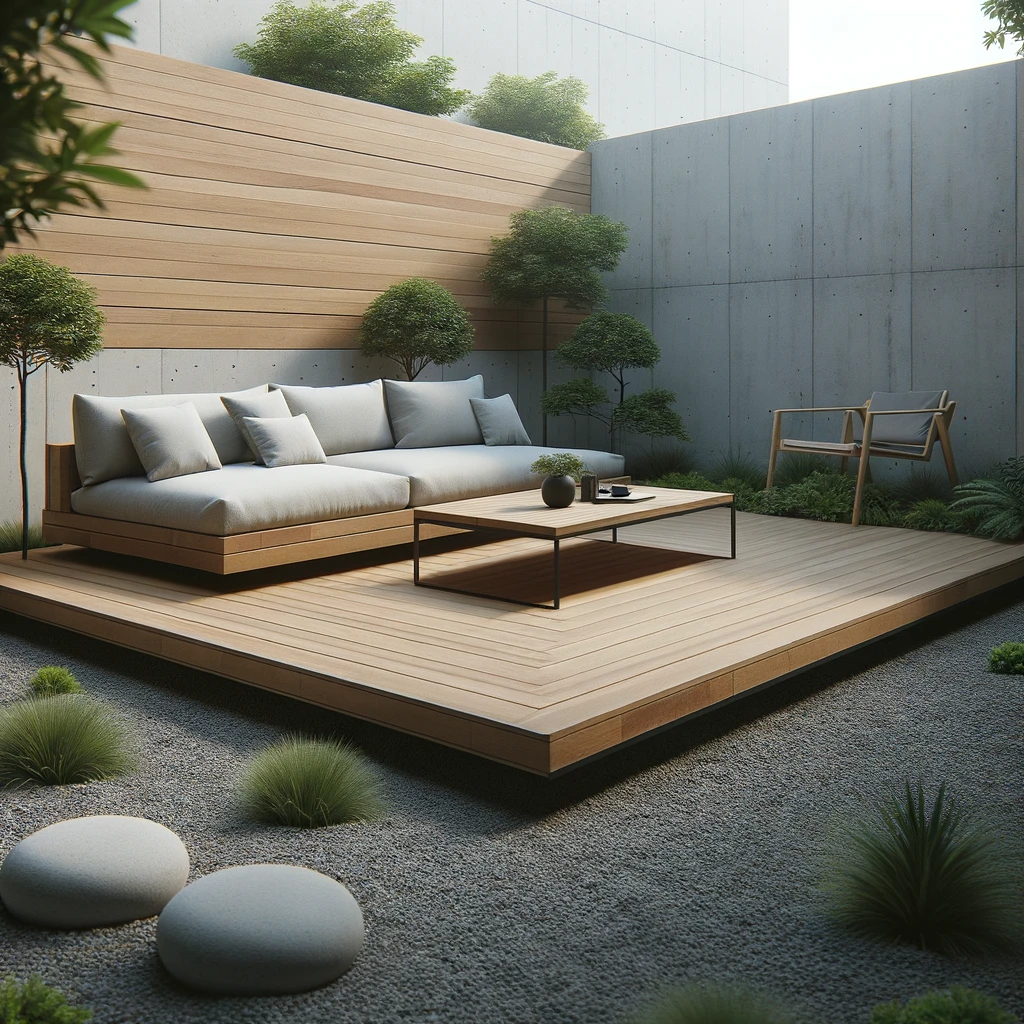 minimalist image floating deck ideas
