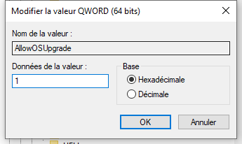 modifier Donnée de la valeur