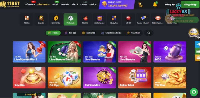 Đơn vị cung cấp game tại nhà cái 11Bet 