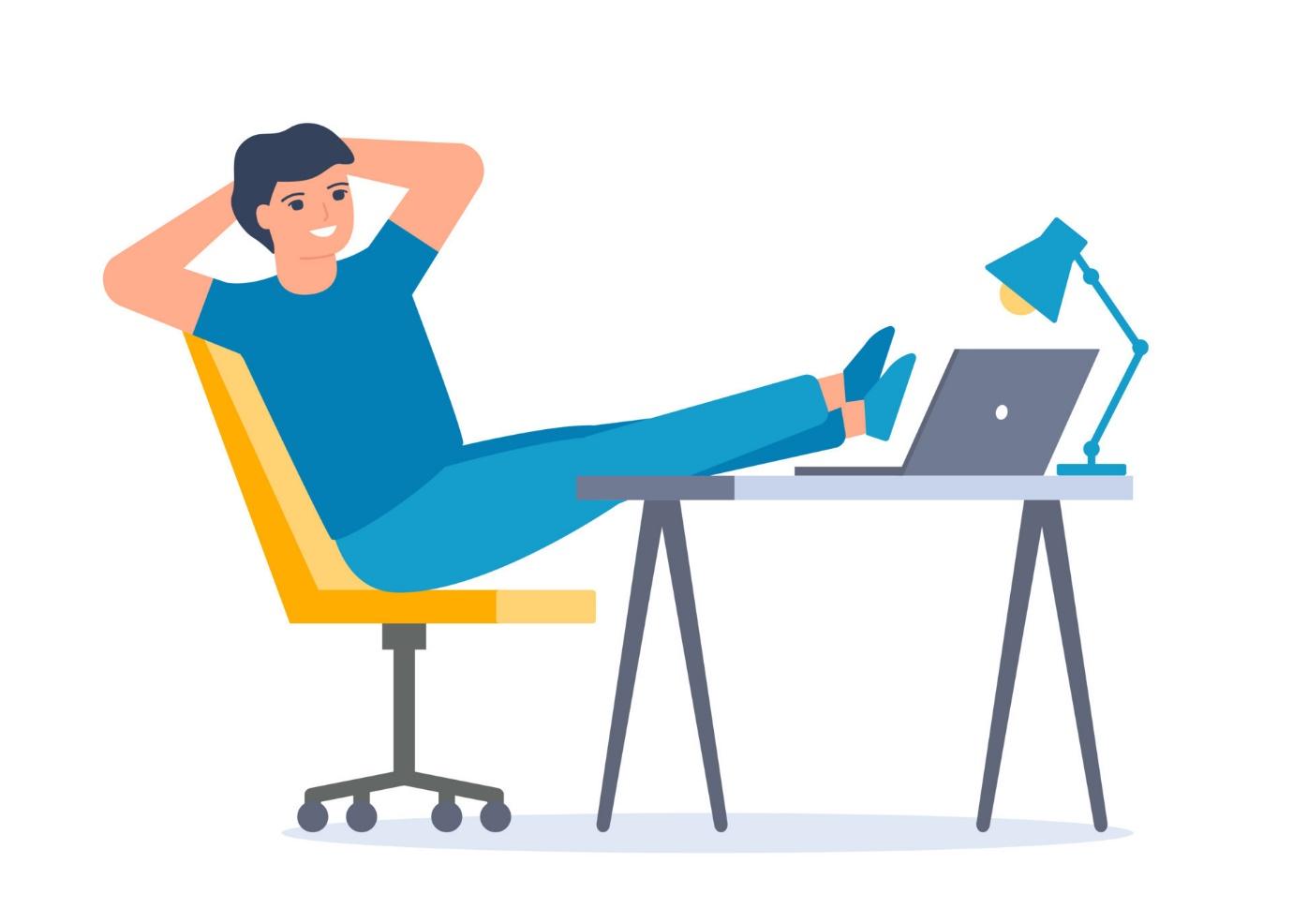 https://static.vecteezy.com/system/resources/previews/013/138/063/original/passive-work-man-relax-on-computer-man-rest-on-workplace-lazy-tired-person-break-time-illustration-vector.jpg