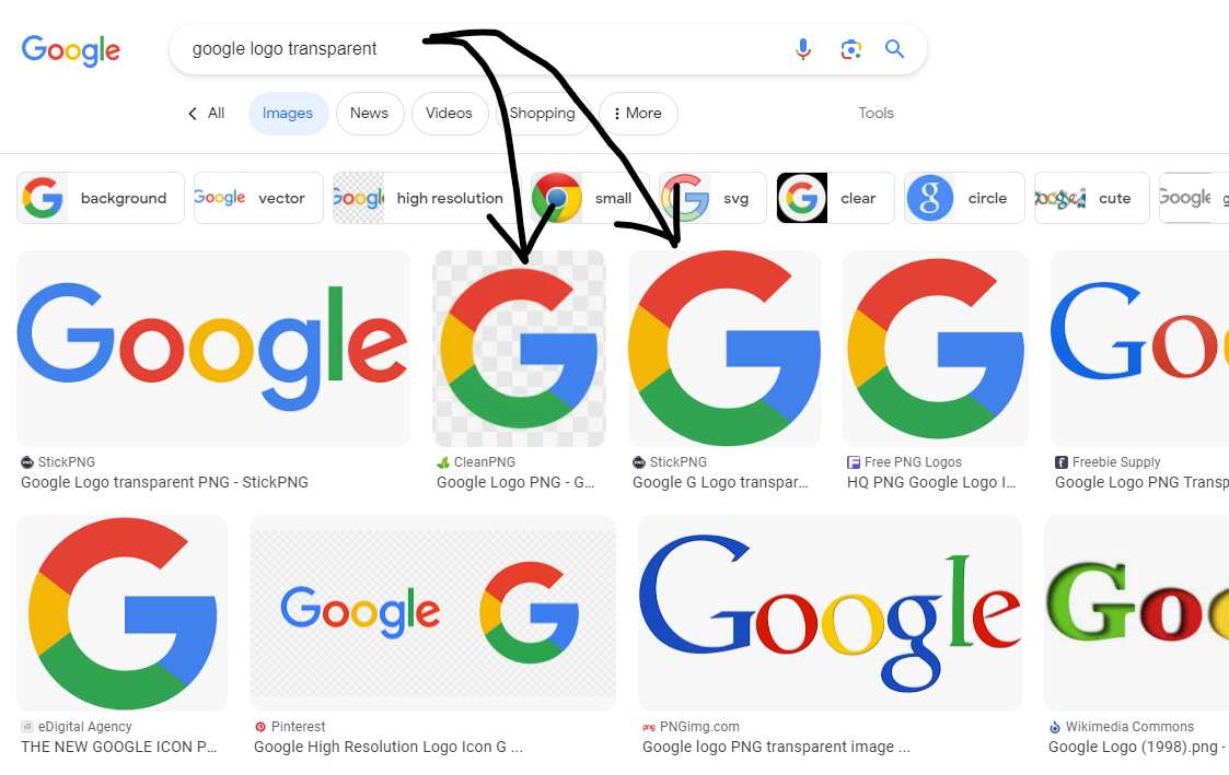Search result for "Google Logo Transparent" search query