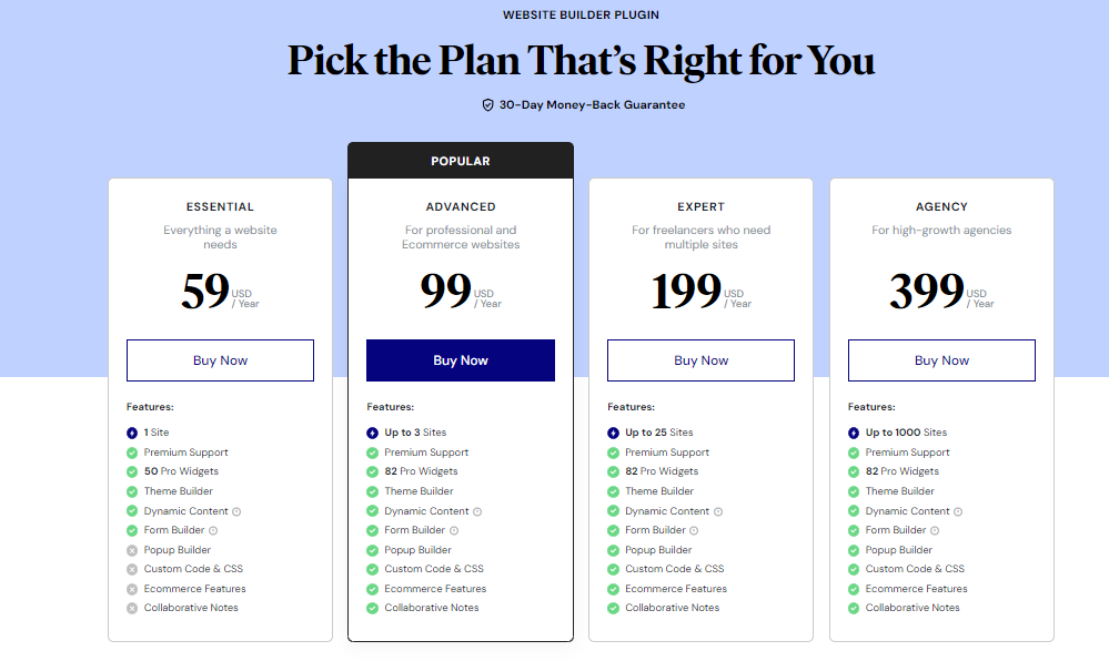 Elementor Pricing