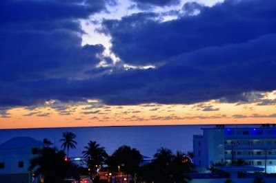 View of a sunset at Delray Beach, FL.