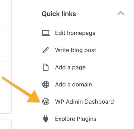 An Arrow Pointing at WP Admin Dashboard