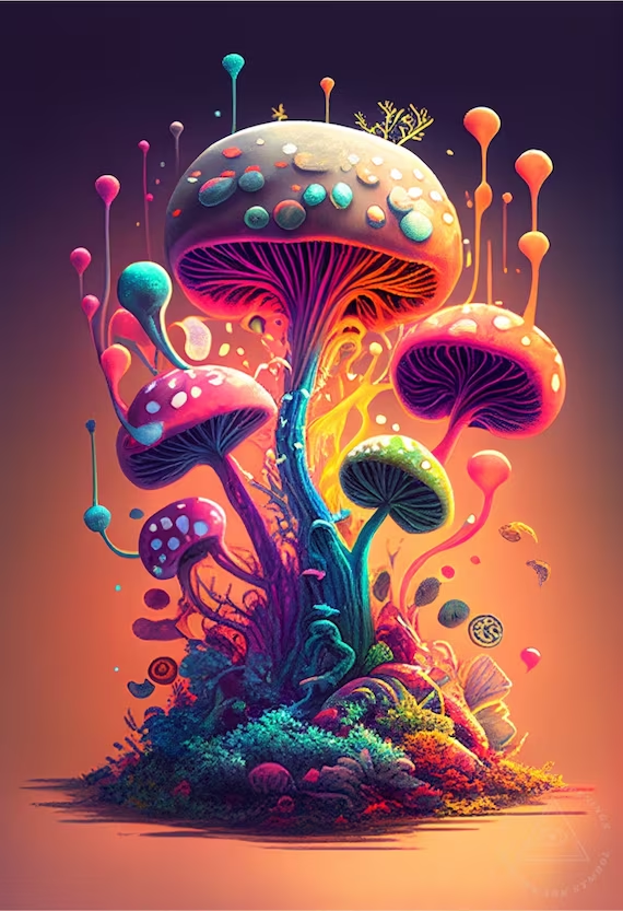 Mushroom psychedelic art