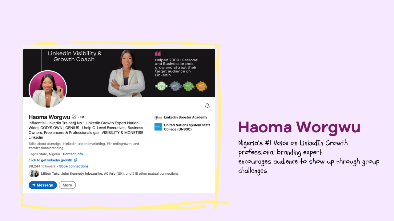 Example of Personal Brand: Haoma Worgwu