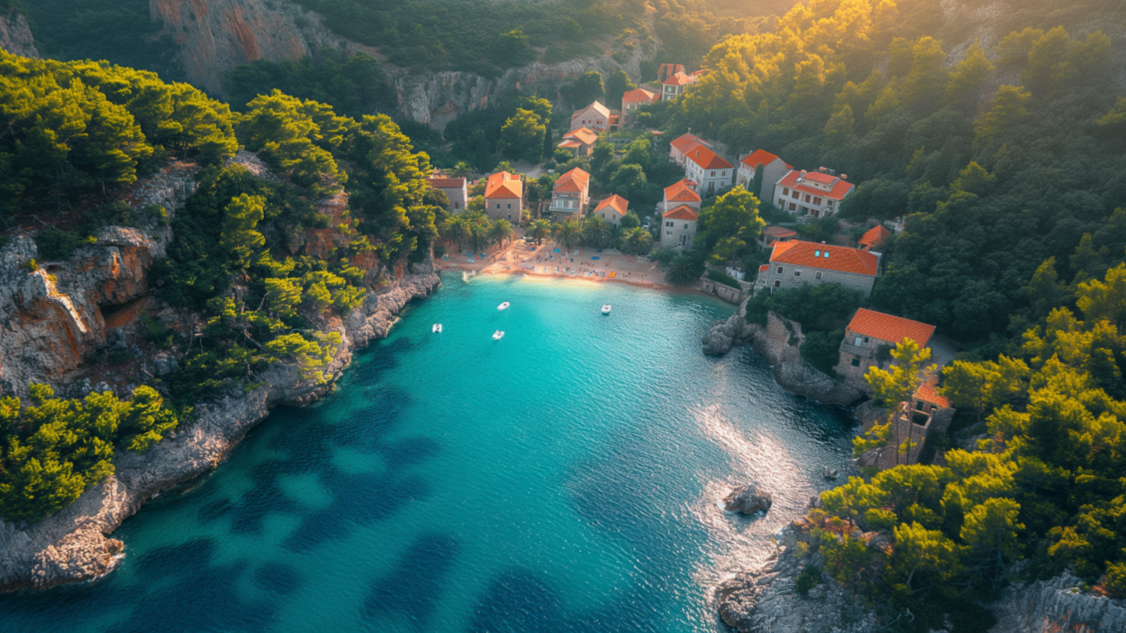 Aerial view of Croatia's stunning coastline.