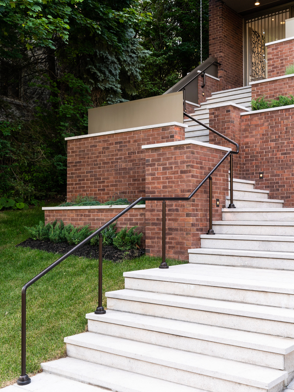 Long and Steep Exterior Handrail Systems