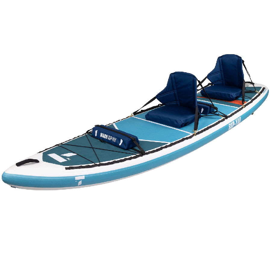 Paddle gonflable modulable en kayak bleu