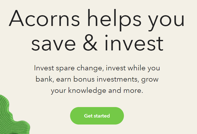 An explanation of how Acorns helps you save and invest on the Acorns website. 