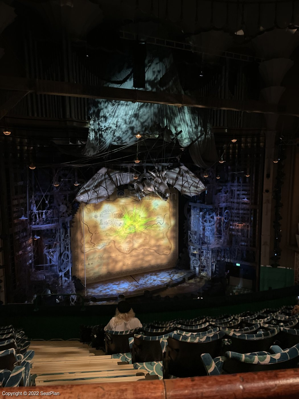 View from seat at Wicked at the Apollo Victoria Theatre in London - Dress Circle G42