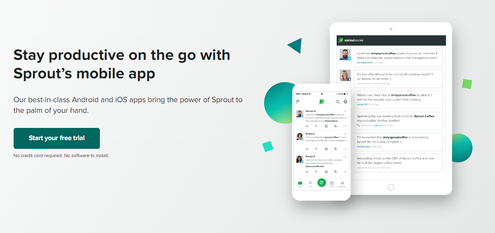 Stay productive on the go with Sprout's mobile app