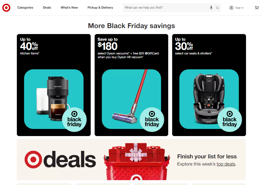 Black Friday Landing Page example