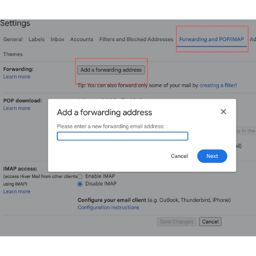 Forwarfing and POP/IMAP for merging gmail accounts