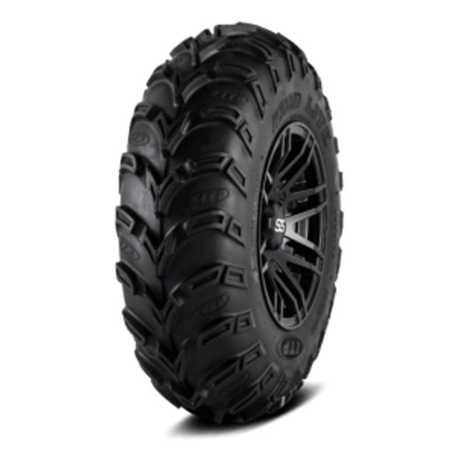 An image of an uninstalled Mud Lite Series Tire by ITP against a blank background