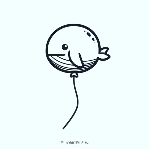 Cute Whale Balloon Drawing
