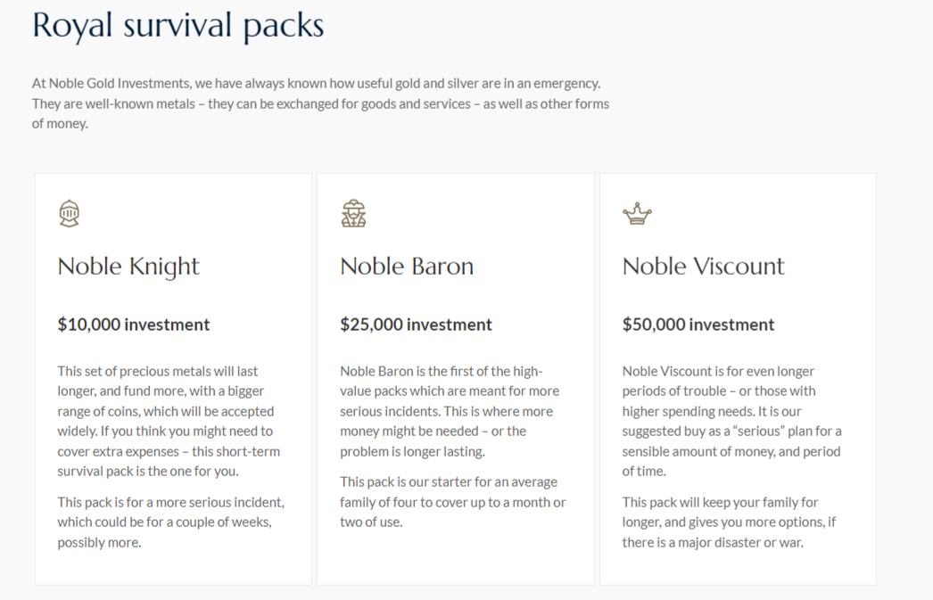 Noble Gold Royal Survival Pack