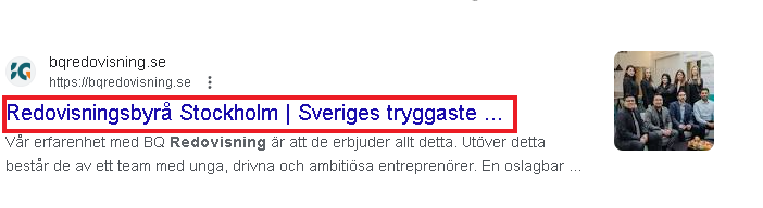 Hur en förlång metatitel ser på Google