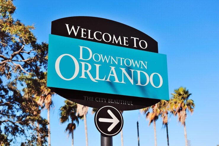 placa de bem-vindo a Orlando (EUA)