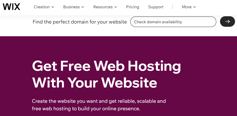 Wix free hosting