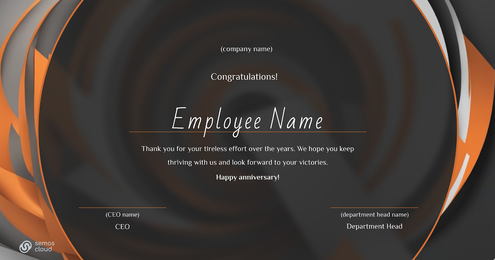employee years of service free template