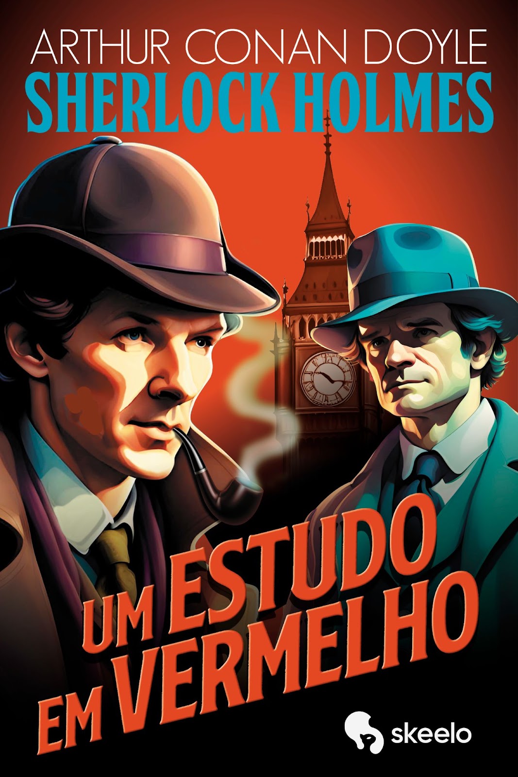 Capa do livro Um estudo em vermelho, de Arthur Conan Doyle