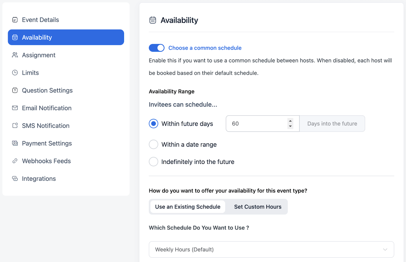 setting common availability for round robin meeting