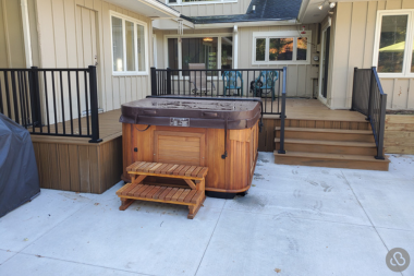 composite deck size with hot tub michigan home custom built