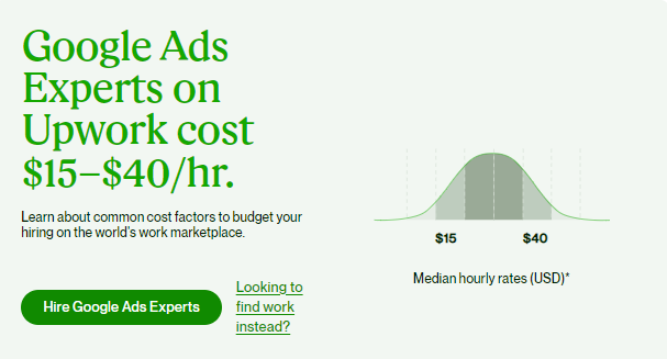 Cost of hiring a Google Ads expert on Upwork 